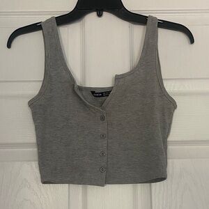 SHEIN Gray Buttoned Tank Top